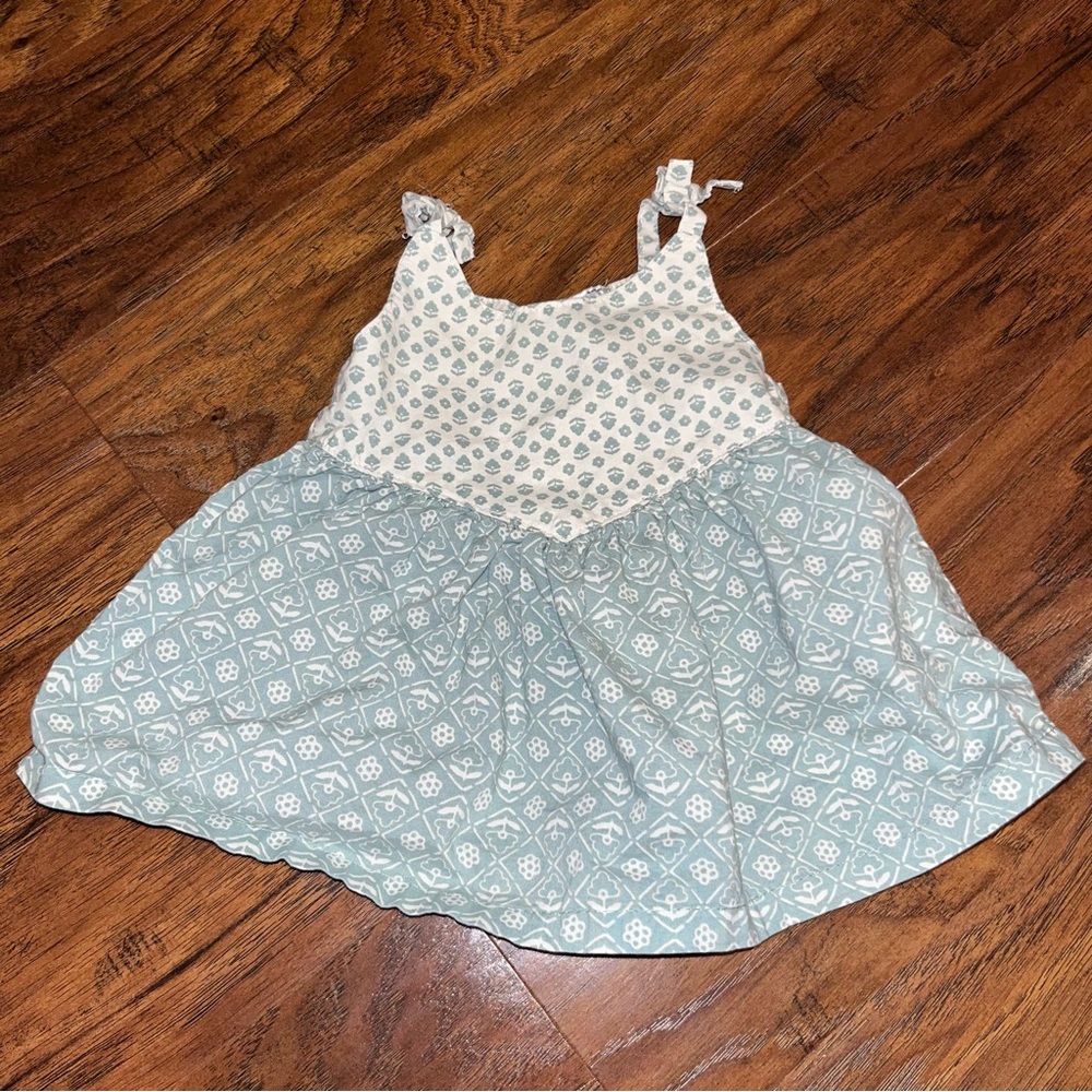 Carter's White and Green Casual Kids Dress